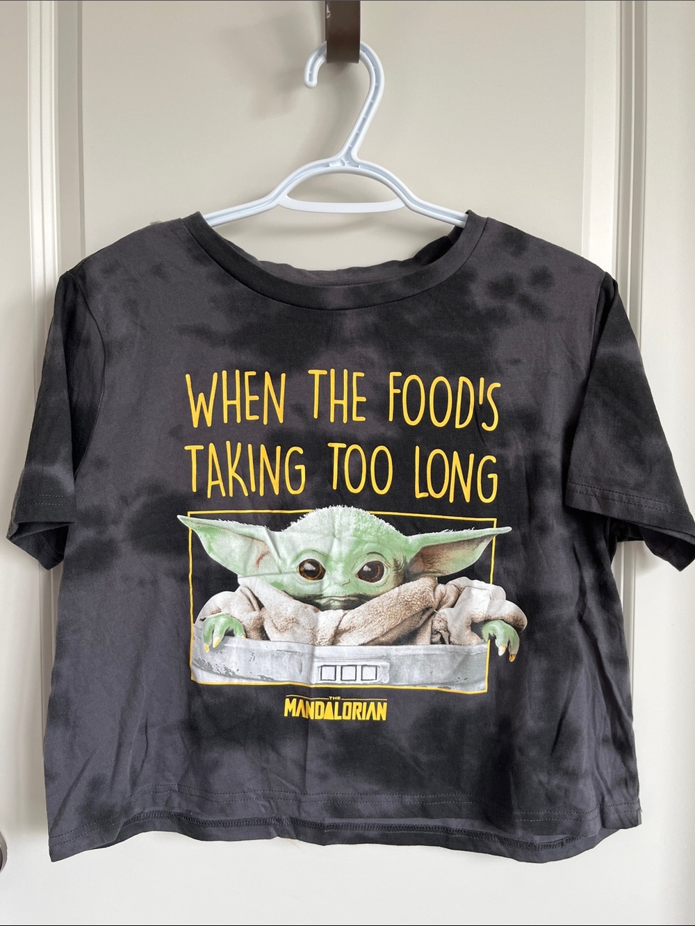 Star Wars Engine Kids Black Tee with Yellow Grogu Graphic for Girls